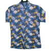 Yellow and Blue Tropical Print Long Sleeve Shirt for Men