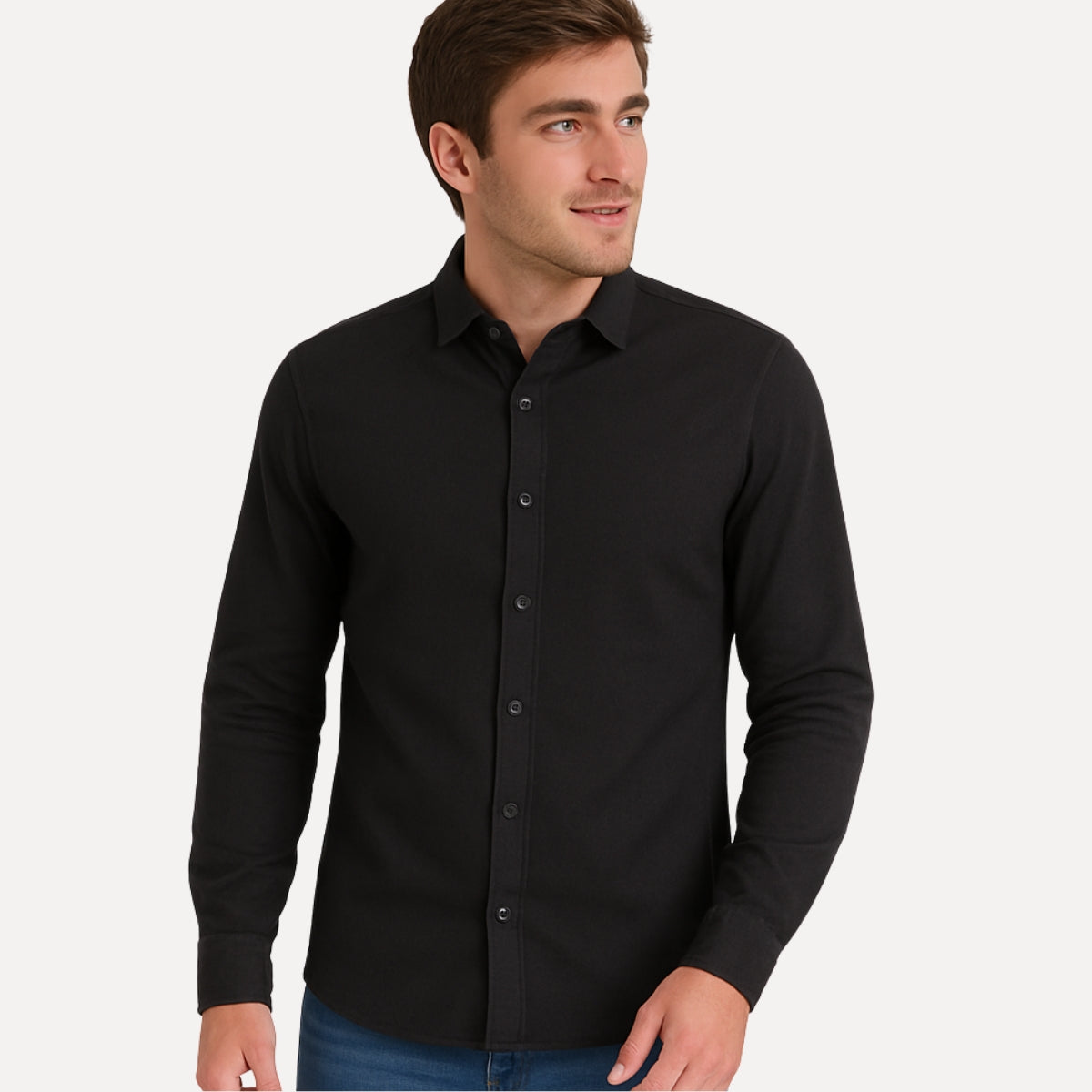 Classic Black Long Sleeve Shirt for Men