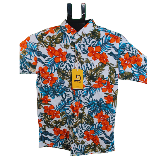 Tropical Floral Long Sleeve Shirt for Men