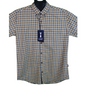 Plaid Brown and Green Long Sleeve Shirt for Men