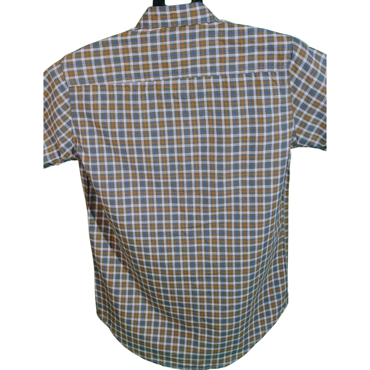 Plaid Brown and Green Long Sleeve Shirt for Men