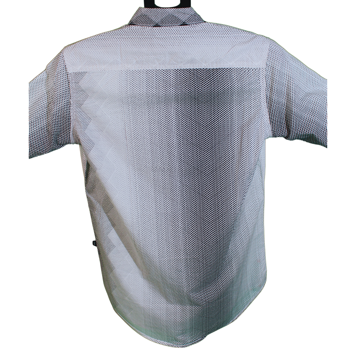 Black and White Geometric Long Sleeve Shirt for Men