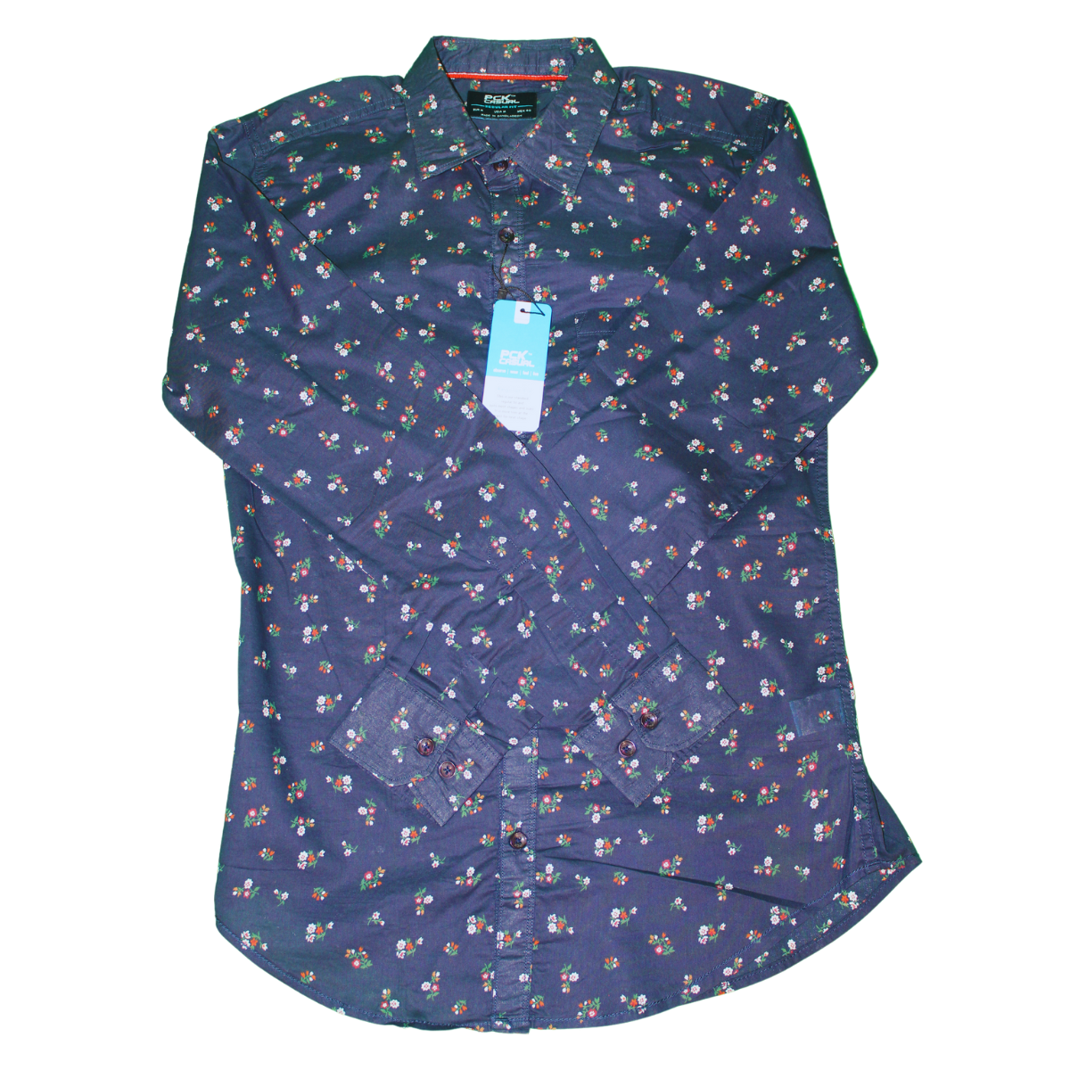 Dark Floral Printed Long Sleeve Shirt for Men