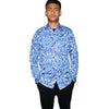 Blue Floral Button-Up Shirt