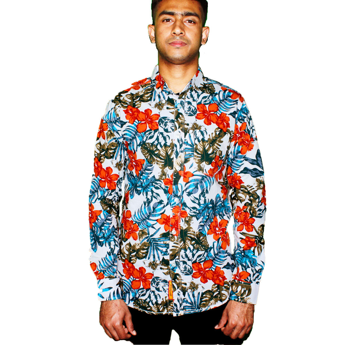 Tropical Floral Short Sleeve Shirt for Men