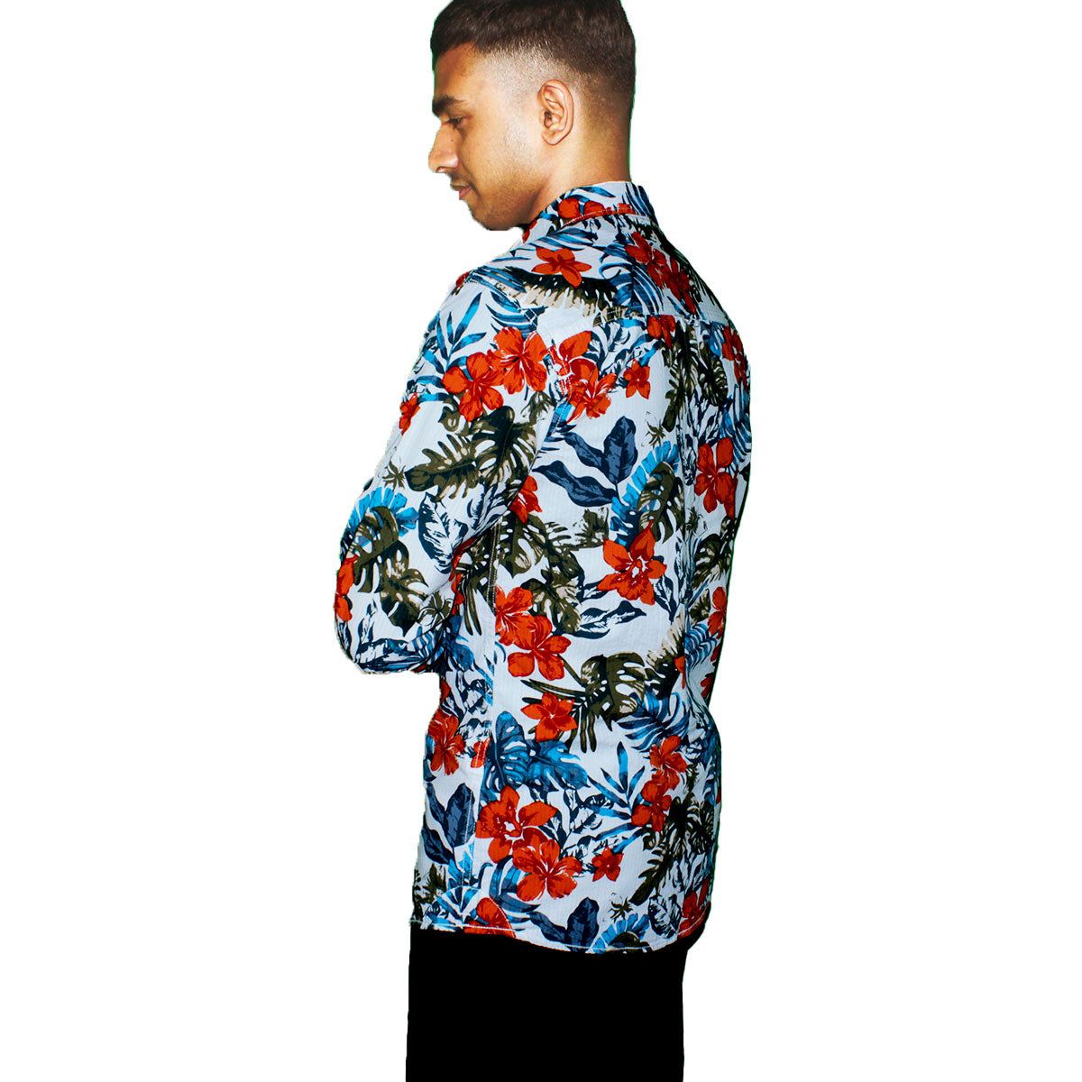Tropical Floral Short Sleeve Shirt for Men