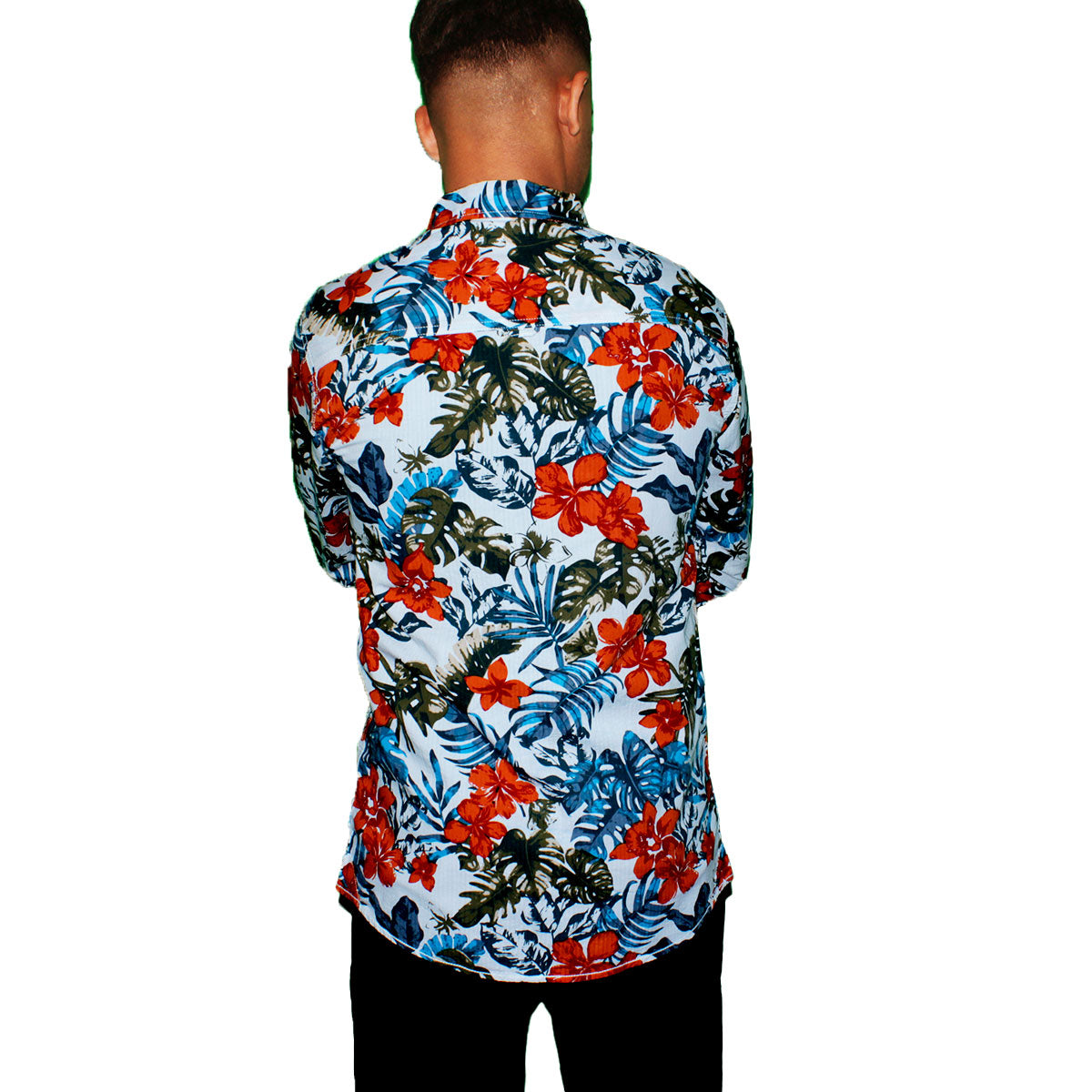 Tropical Floral Short Sleeve Shirt for Men