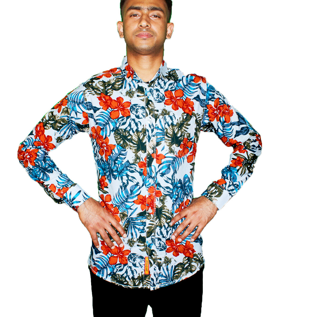 Tropical Floral Short Sleeve Shirt for Men