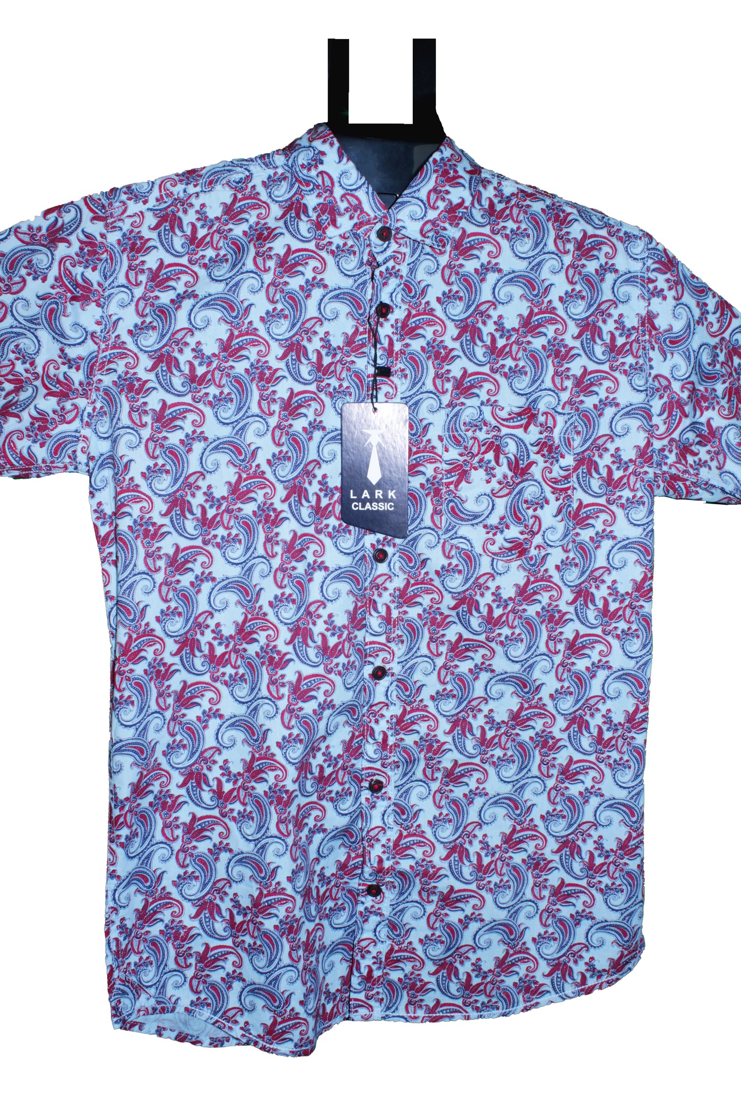 Red and Blue Paisley Pattern Shirt