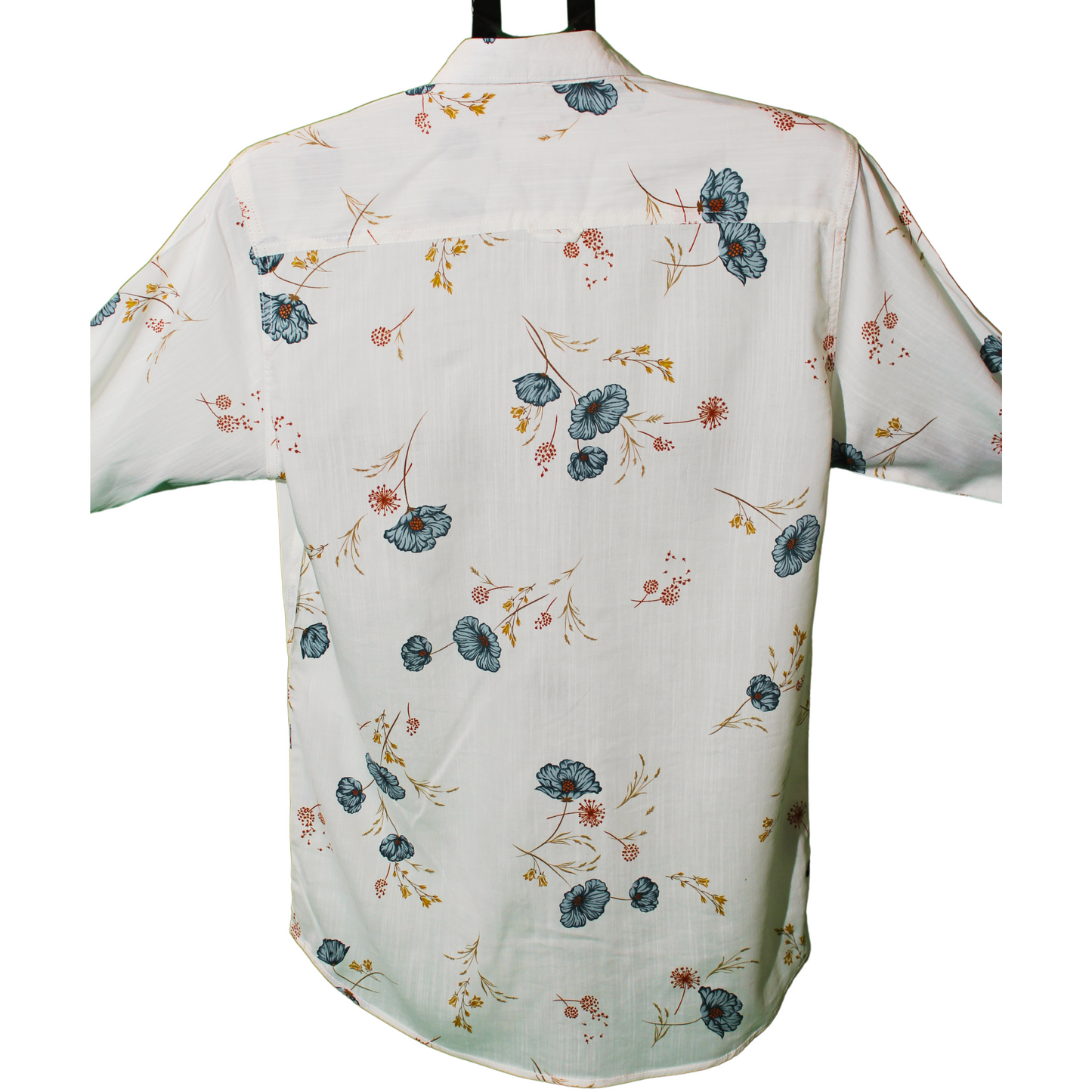 Floral Print Button-Up Shirt - White
