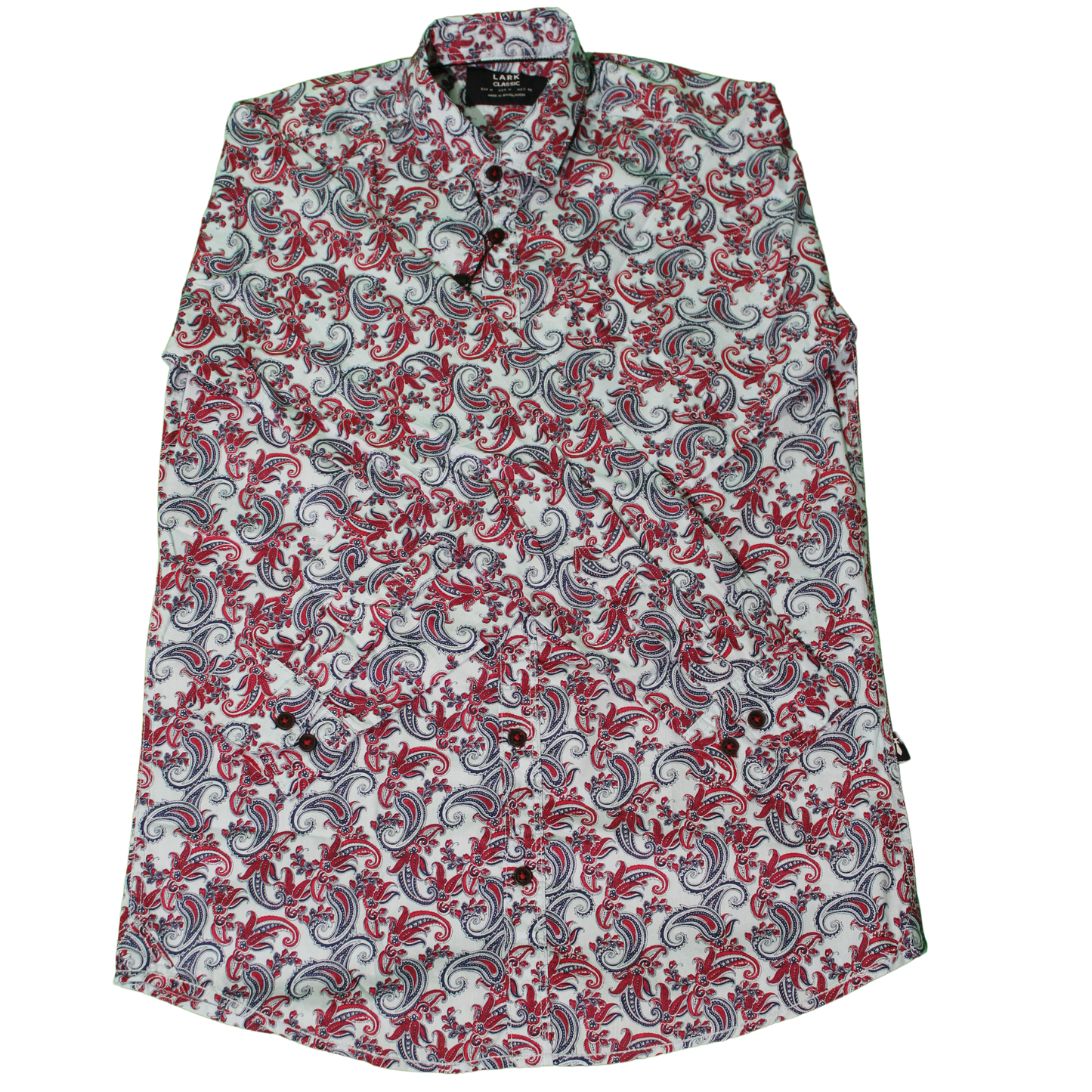 Red and Grey Paisley Pattern Shirt