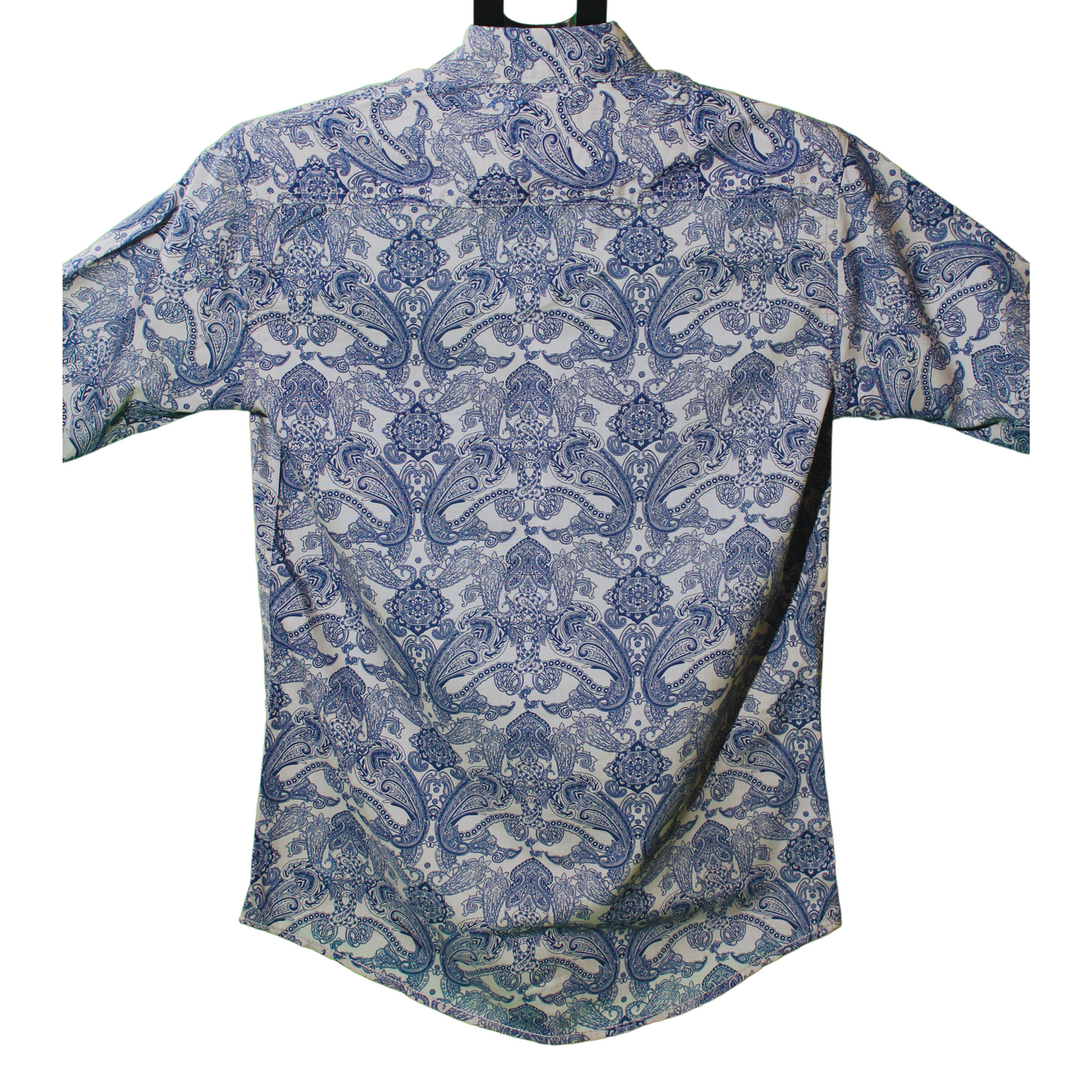 Blue Paisley Print Button Shirt