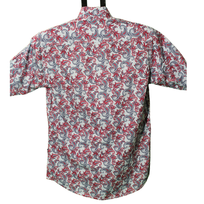 Red and Grey Paisley Pattern Shirt