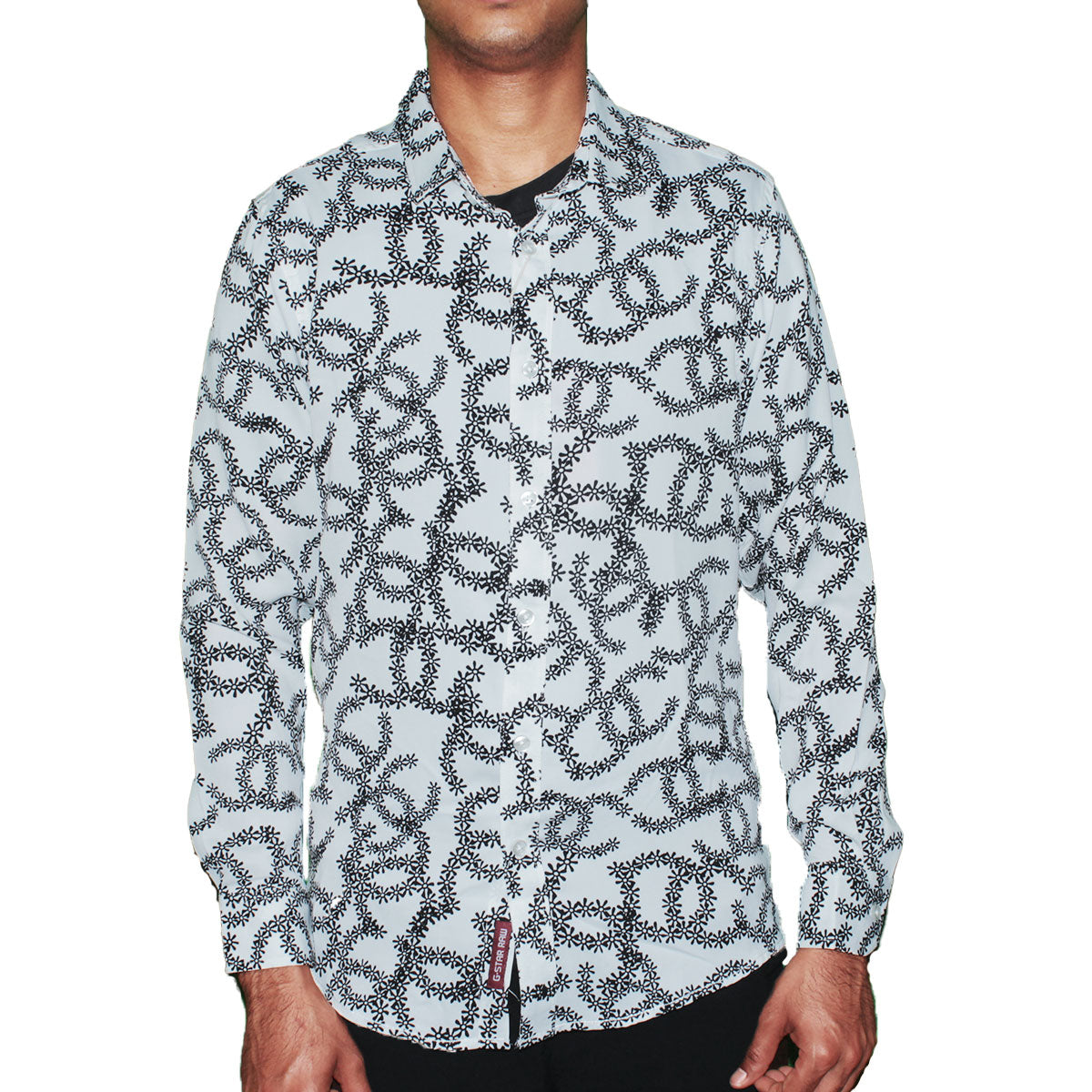 Floral Print Button-Up Shirt - White