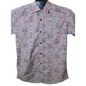 Paisley Pattern Button-Up Shirt - Gray & Red